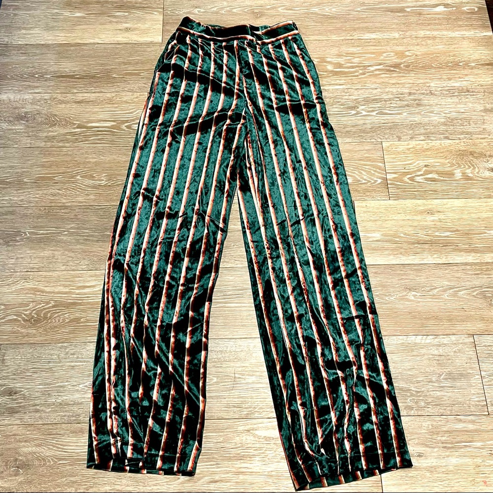 Womens Forever 21 Velvet Wide Leg Pants